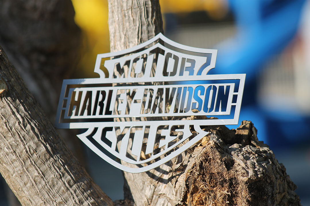 corte laser Harley Davidson logo